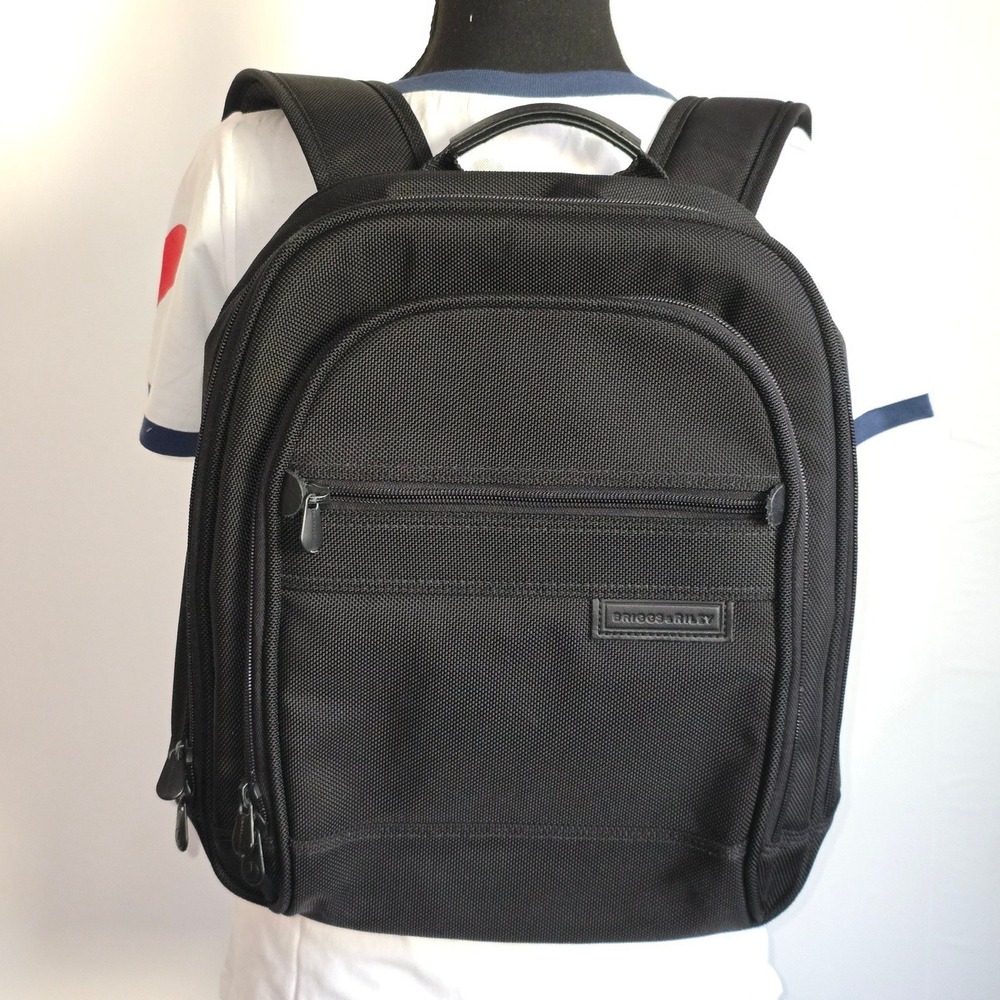 Briggs & Riley Unisex Backpack One Size Black Travel Work Laptop Bag minimalist - Picture 1 of 16